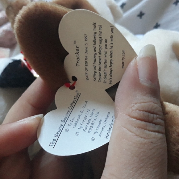 Tracker Beanie Baby Plush Plushie Basset Hound Dog Toy Stuffed Animal valentine - Picture 4 of 6